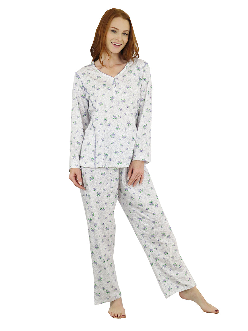 Lilac Cotton Jersey Knit PJ - La Cera