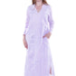 La Cera Notch V-Neck Embroidered Caftan - La Cera