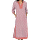La Cera 100% Cotton Geo Printed Caftan - La Cera