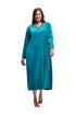 La Cera Long V-Neck Velour Dress - La Cera