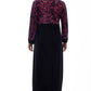 Velour Burnout Jacquard Trimmed Dress