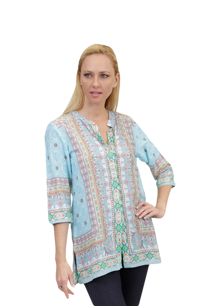 Mosaic Border Print Tunic - La Cera