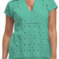 La Cera Cap Sleeve Medallion Lace Tunic - La Cera