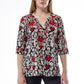 Black and Red Floral Top - La Cera