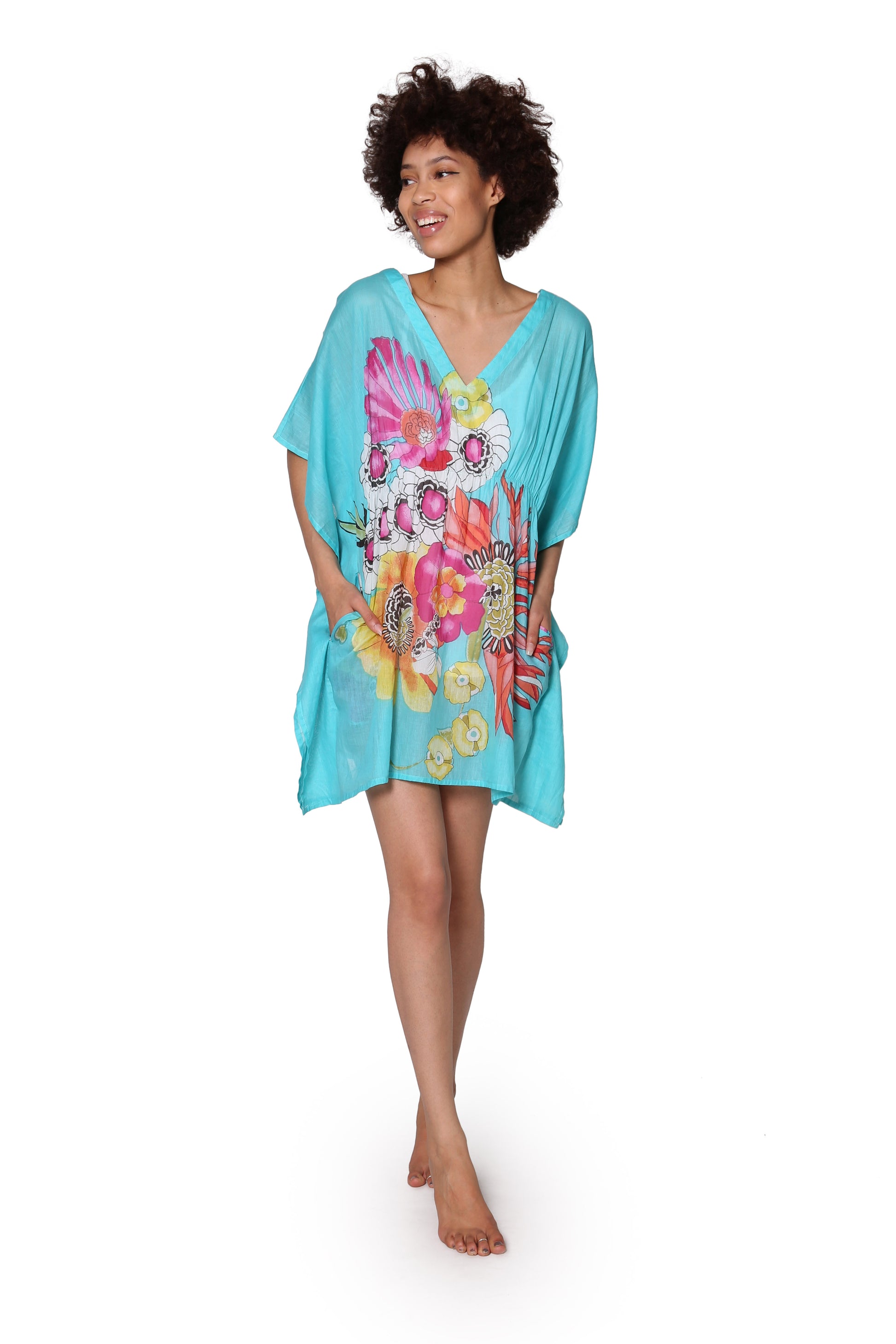 100% Cotton Floral Print Tunic - La Cera