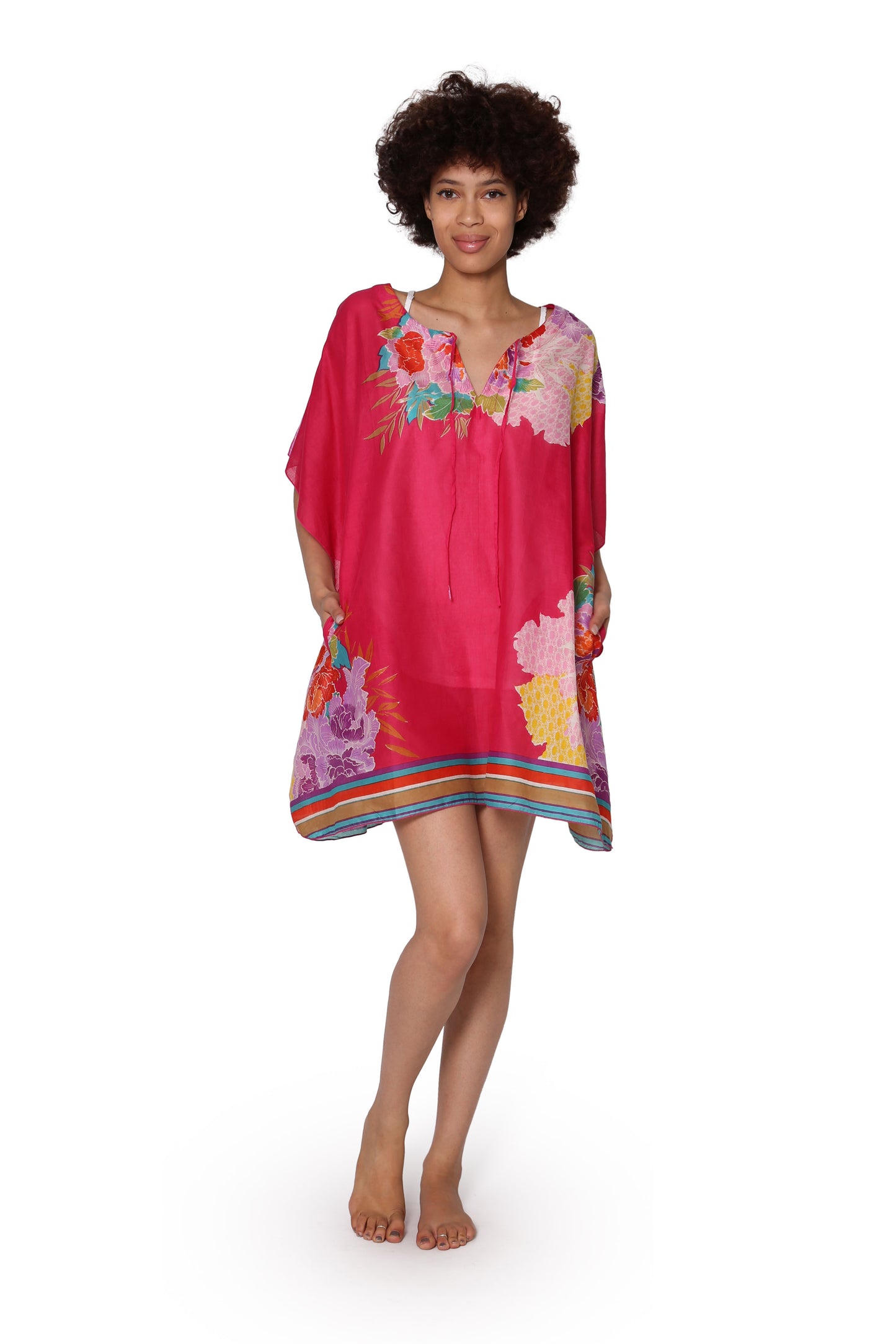 100% Cotton Border Print Tunic - La Cera
