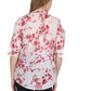 Top de algodón con estampado de helechos y parte delantera plisada