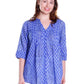 Túnica Plisada Paisley Azul