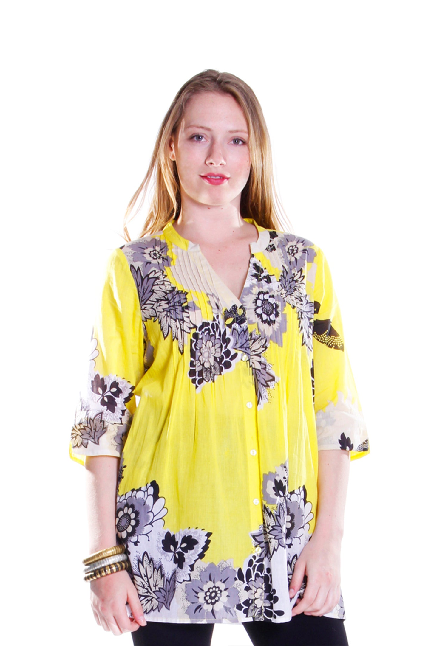 Túnica con estampado floral Pop Art