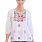 La Cera Multicolored Embroidered Top - La Cera