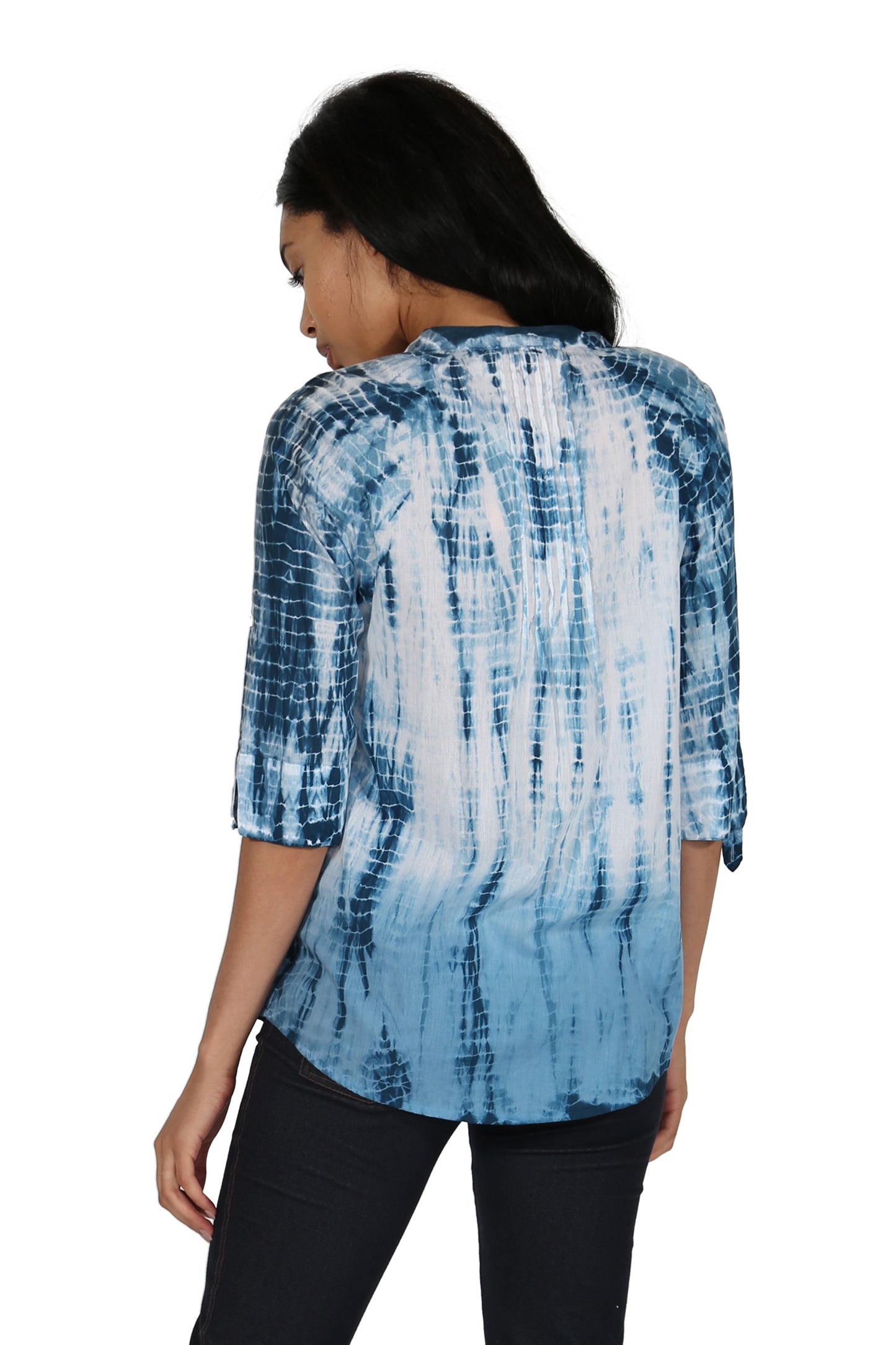 Túnica plisada con efecto tie-dye