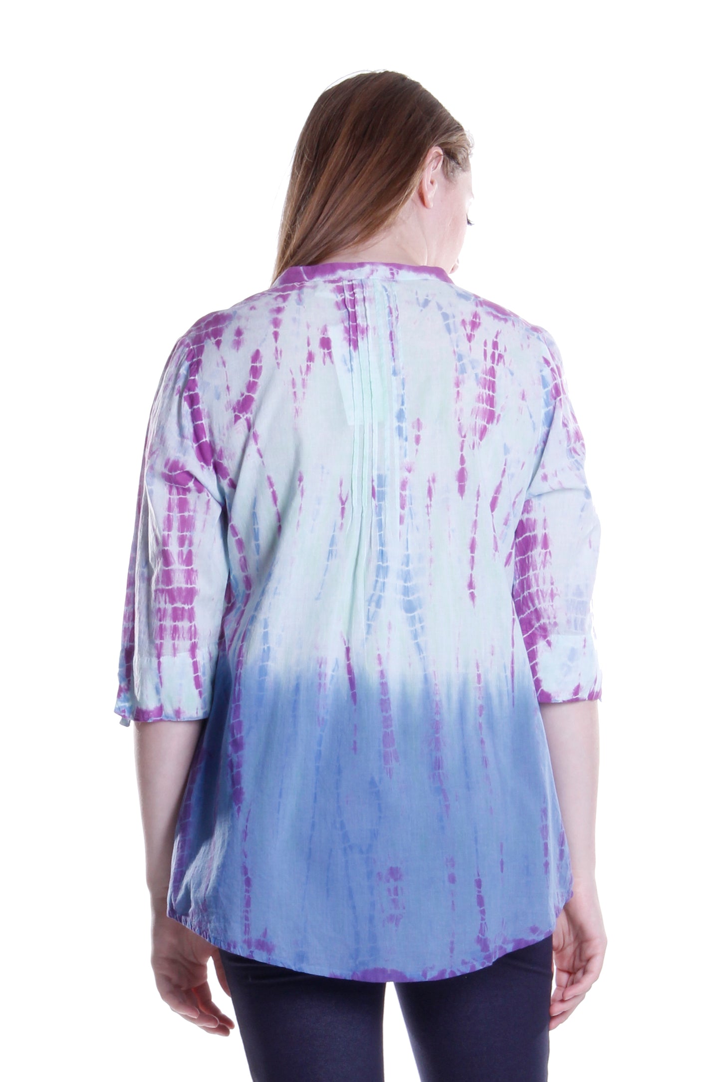 Túnica plisada con efecto tie-dye