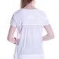La Cera Cap Sleeve Hand Embroidered White Top - La Cera
