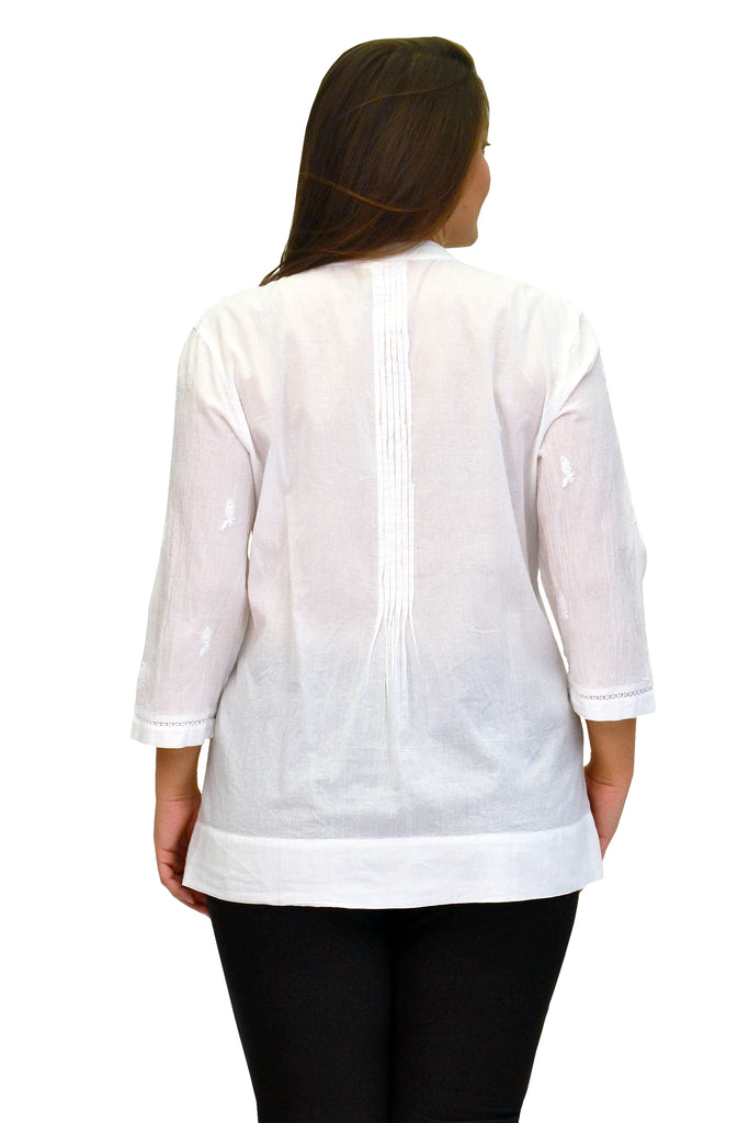 La Cera Plus Size Pleated Blouse - La Cera