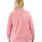 Seersucker Embroidered Button Front Shirt - Plus Size - La Cera