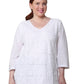 La Cera Plus Size Full Embroidered V-Neck Tunic - La Cera