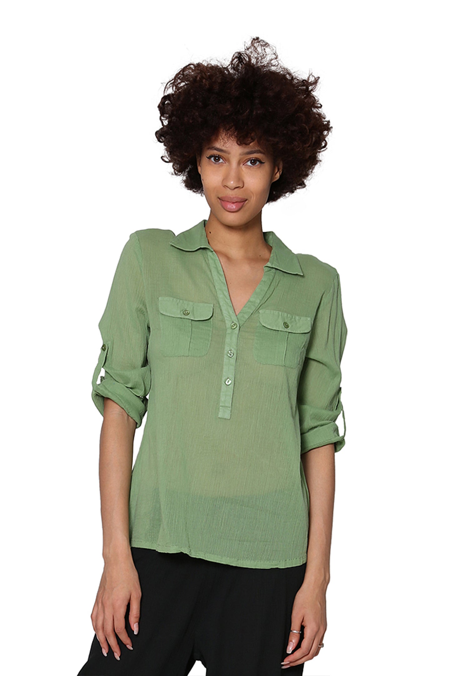 Camisa Campamento De Gasa De Algodón