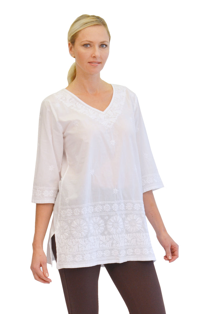 La Cera Embroidered Kurta Top - La Cera