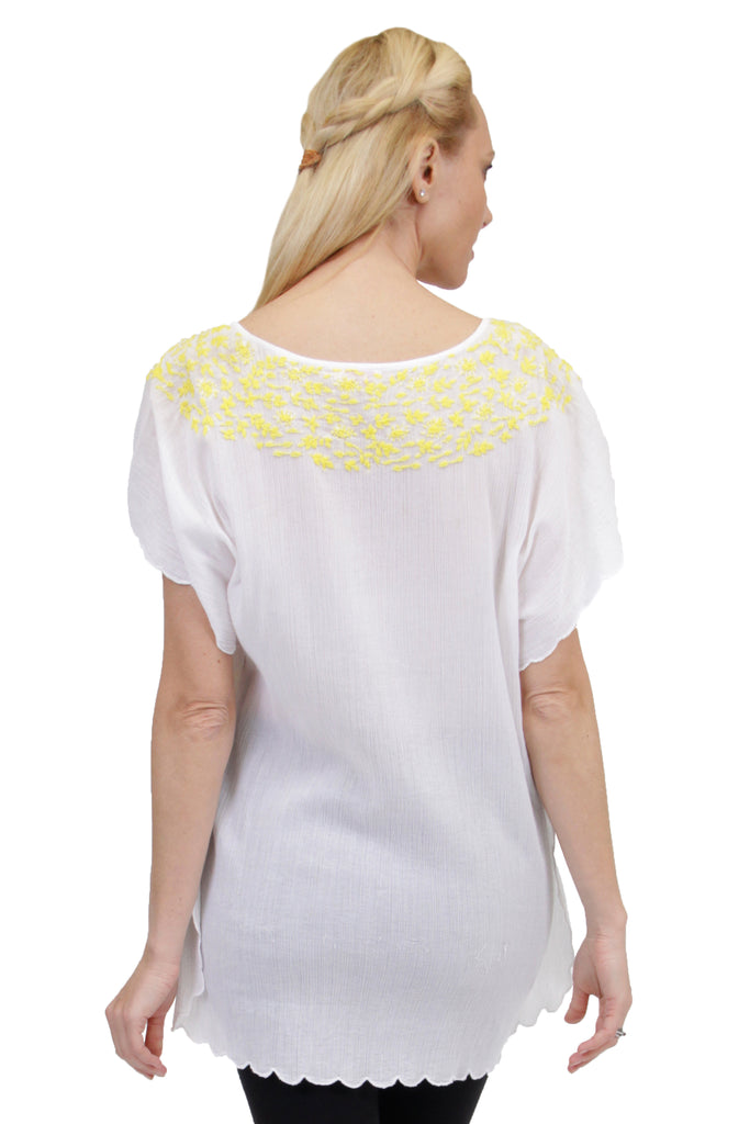 La Cera Hand-Embroidered Cover Up - La Cera