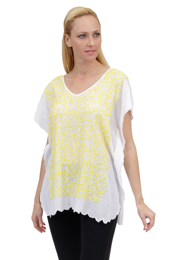 La Cera Hand-Embroidered Cover Up - La Cera