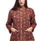 La Cera Quilted Rust Mandarin Jacket - La Cera