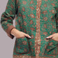 La Cera Quilted Sage Mandarin Jacket - La Cera - 2