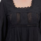 La Cera Long Sleeve Lace Yoke Top - La Cera - 11