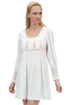La Cera Long Sleeve Lace Yoke Top - La Cera