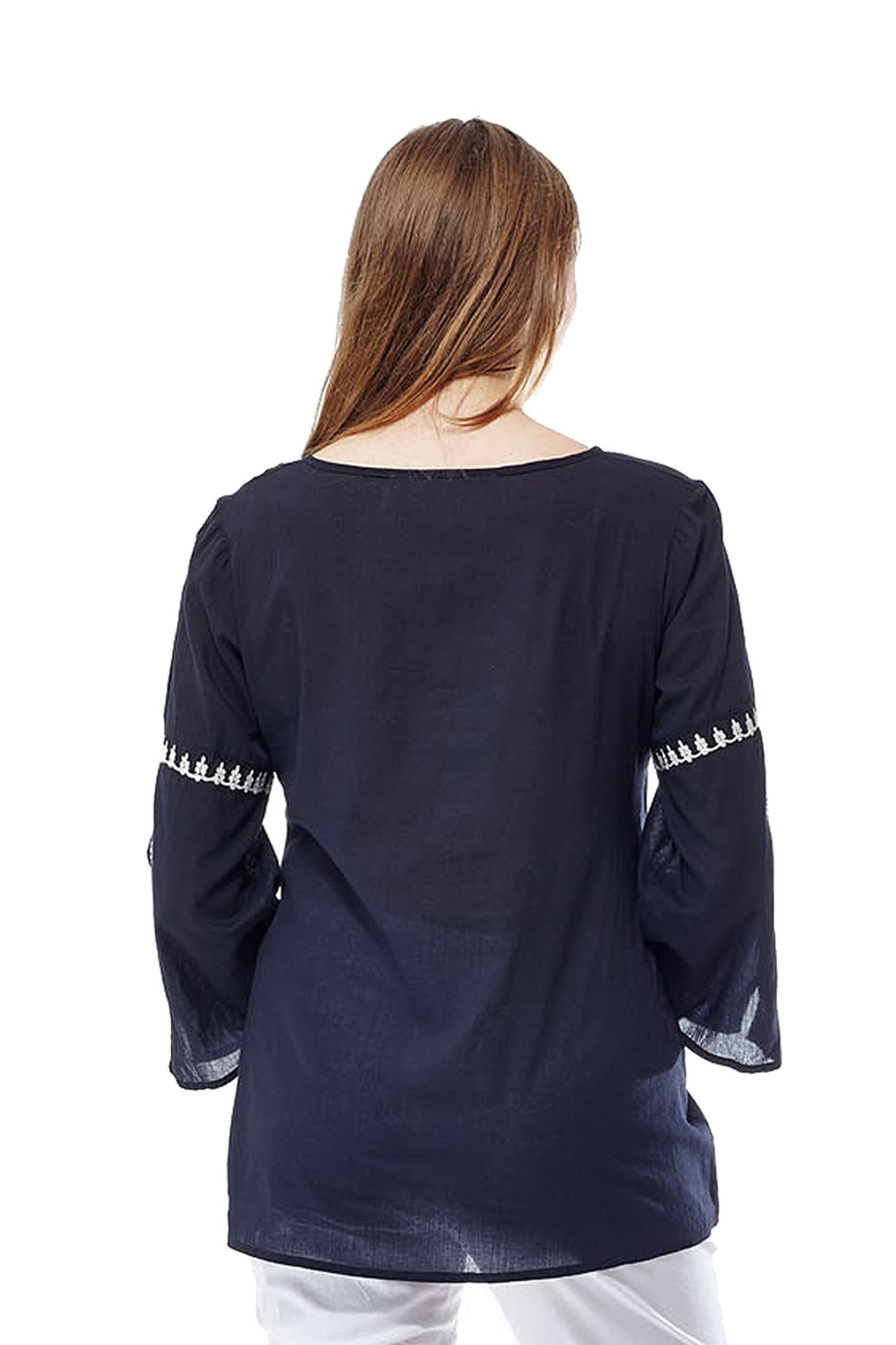 Embroidered Bell Sleeve Top - La Cera