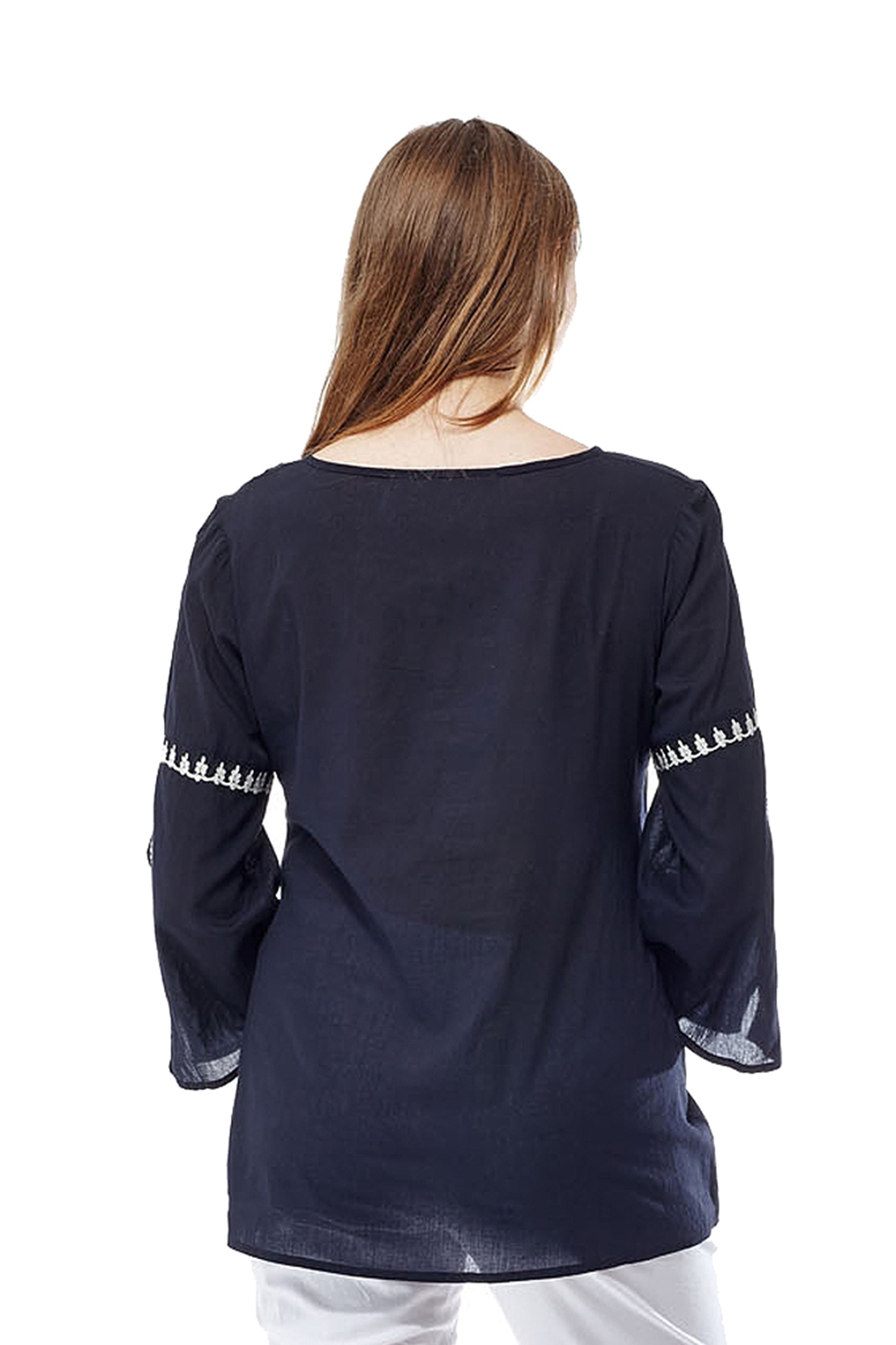 Embroidered Bell Sleeve Top - La Cera