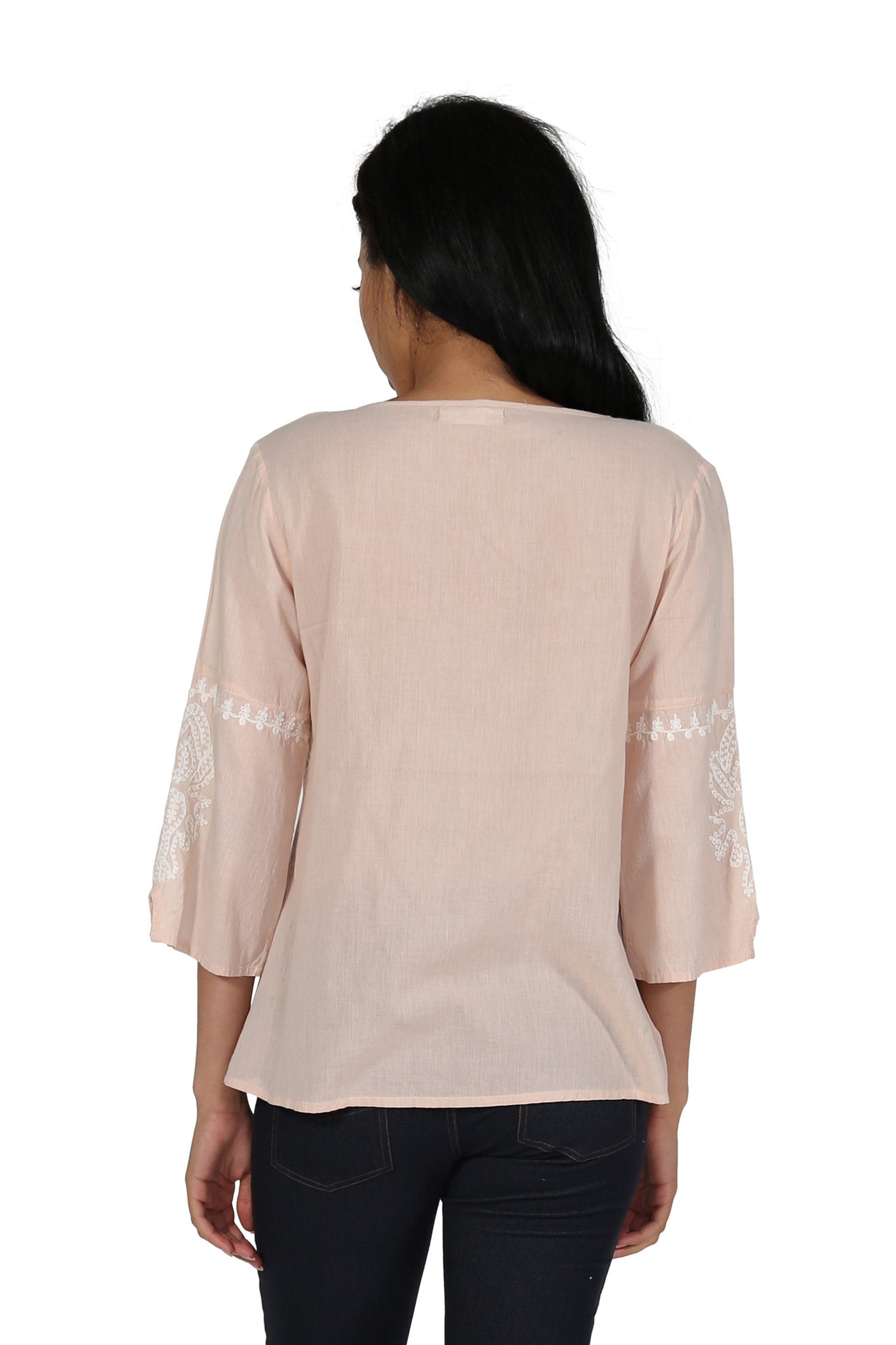 Embroidered Bell Sleeve Top - La Cera