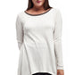 La Cera Rounded Neck Pullover Sweater Top - La Cera