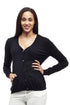 La Cera Long Sleeve Cardigan with Pockets - La Cera