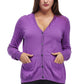 La Cera Long Sleeve Cardigan with Pockets - La Cera