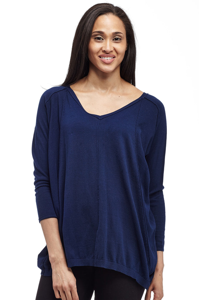 La Cera V-Neckline Pullover Sweater - La Cera