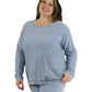 Top de manga larga de punto acanalado otomano - Talla grande
