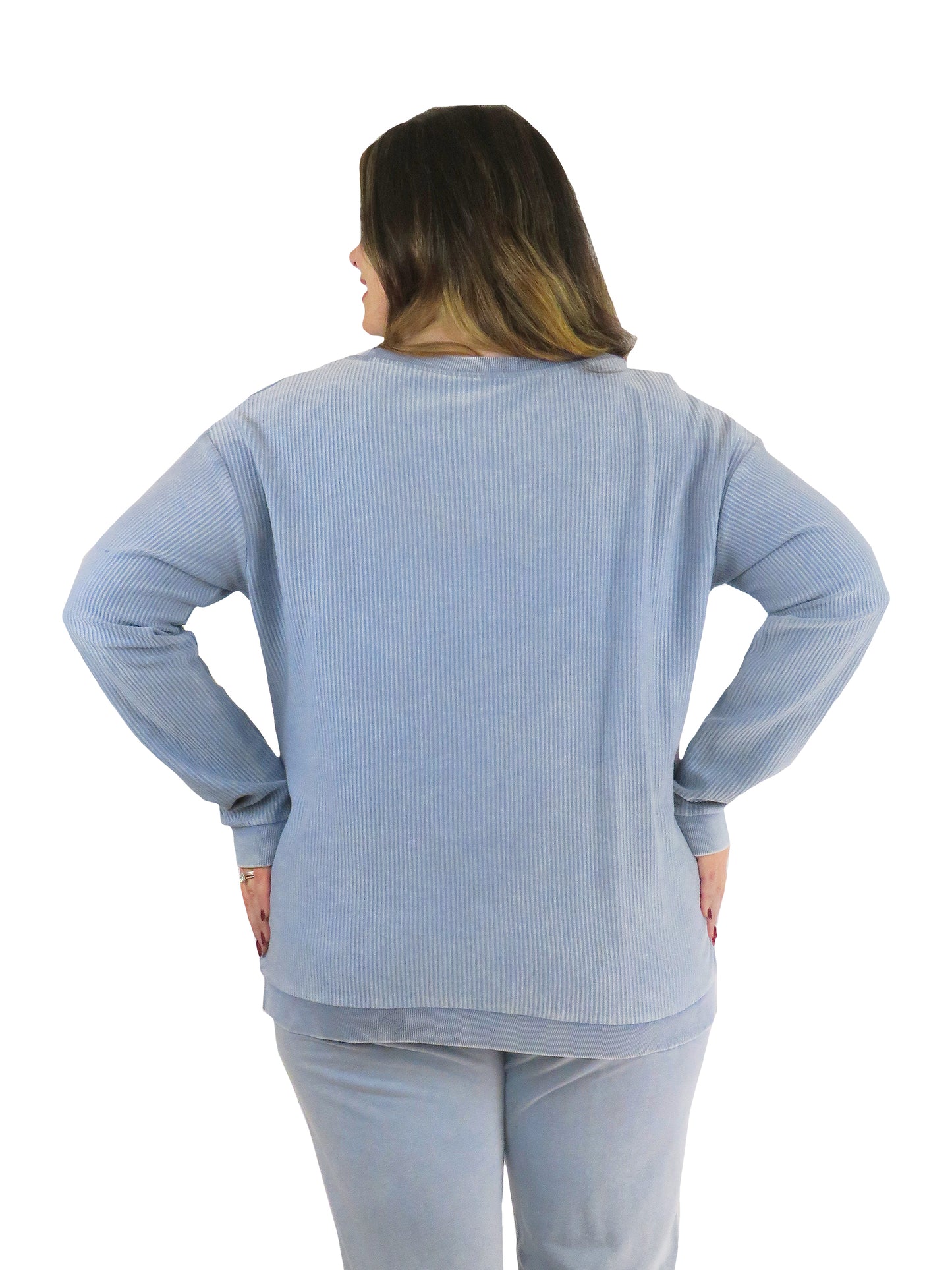 Top de manga larga de punto acanalado otomano - Talla grande