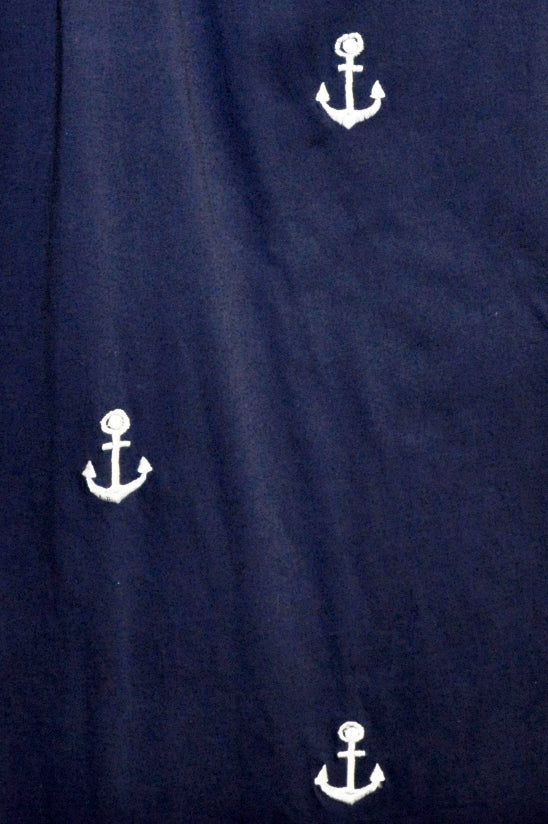 Cotton Knit Tank with Anchor Embroidery - Plus Size - La Cera