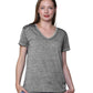 Top de punto suave y flexible con cuello en V