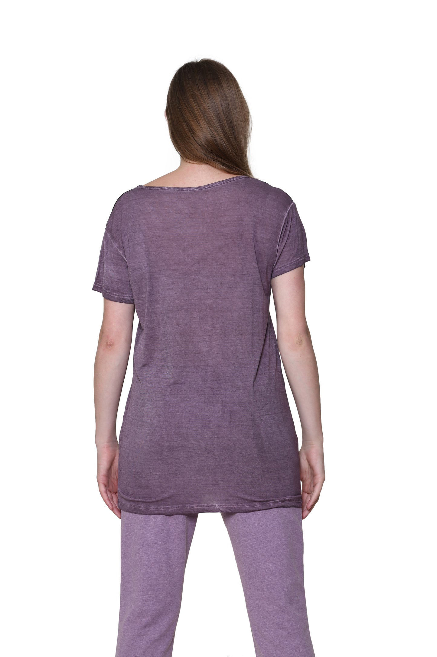 Top de punto suave y flexible con cuello en V