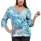 La Cera Multi Printed Tunic Top - La Cera