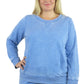 Sudadera de rizo francés con cuello redondo jaspeado de talla grande
