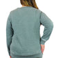 Sudadera de rizo francés con cuello redondo jaspeado de talla grande