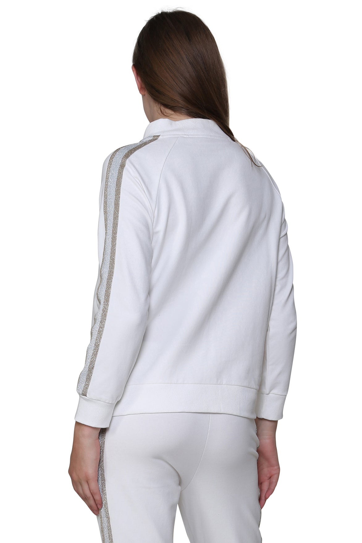 French Terry Cotton 2-Piece Zip-Front Track Pant Set - La Cera
