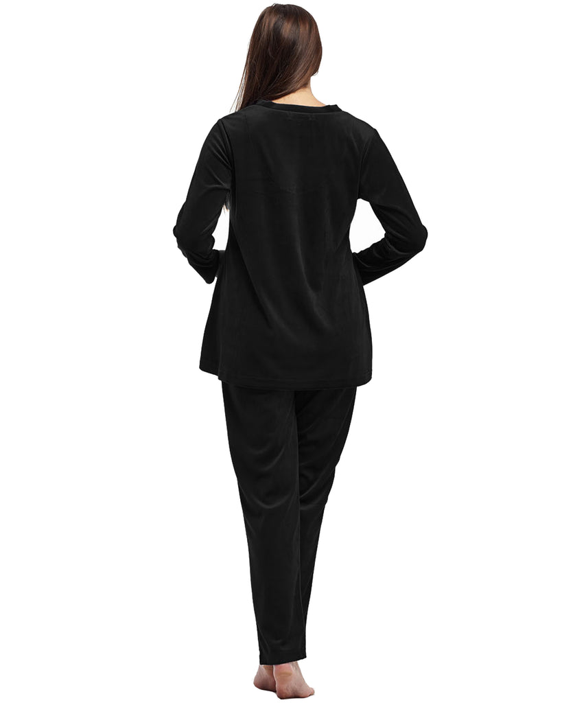 La Cera Long Sleeve Velour Set - La Cera