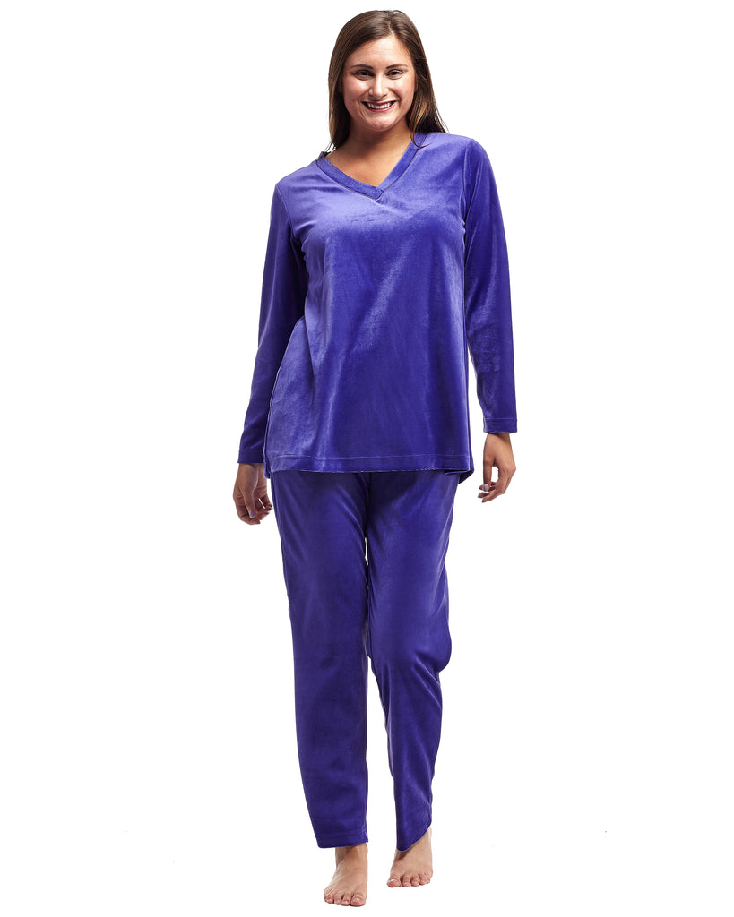 La Cera Long Sleeve Velour Set - La Cera