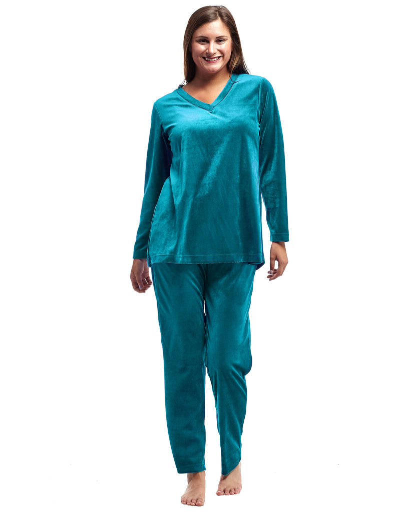 La Cera Long Sleeve Velour Set - La Cera