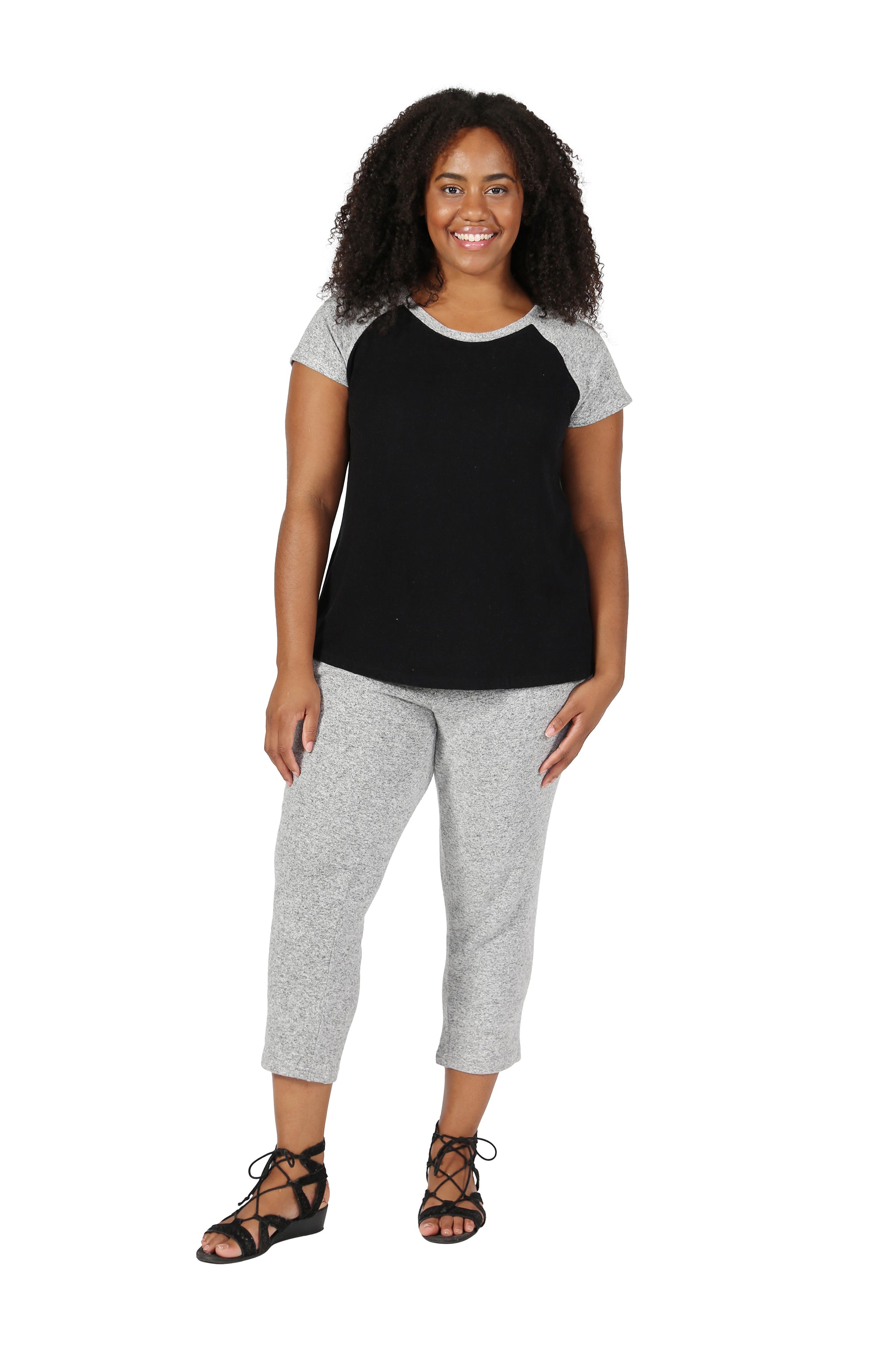 Plus size shop grey capris