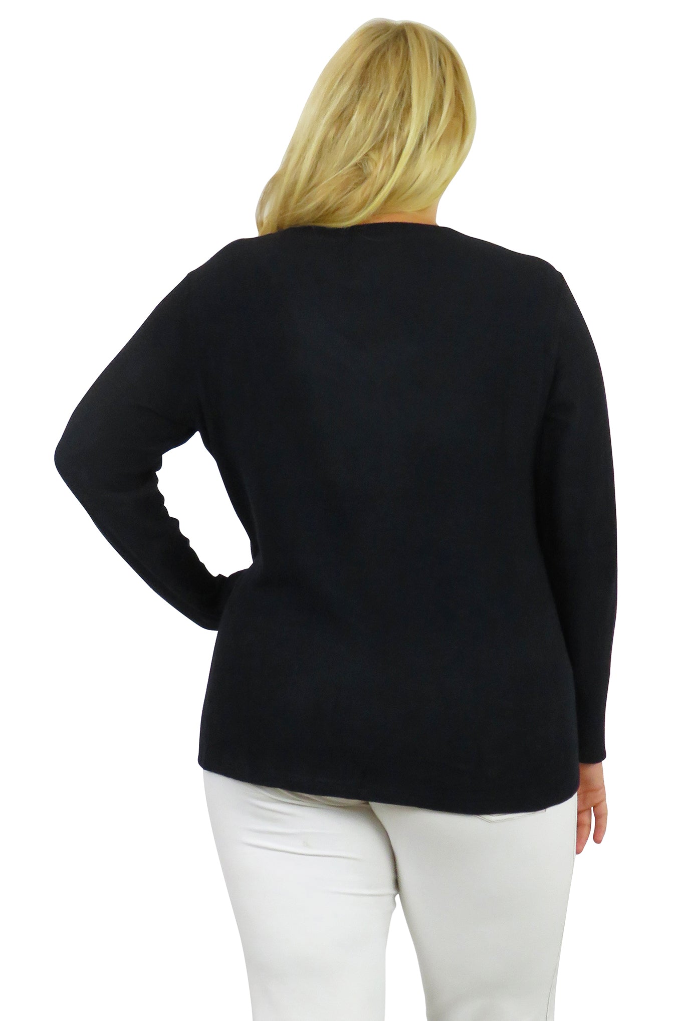 V-Neck Comfort Collection Long Sleeve Top - Plus Size - La Cera