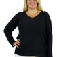 V-Neck Comfort Collection Long Sleeve Top - Plus Size - La Cera